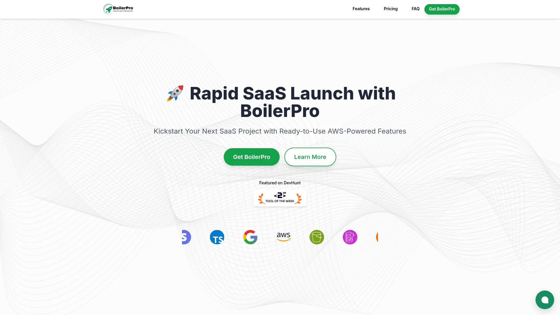 BoilerPro homepage screenshot