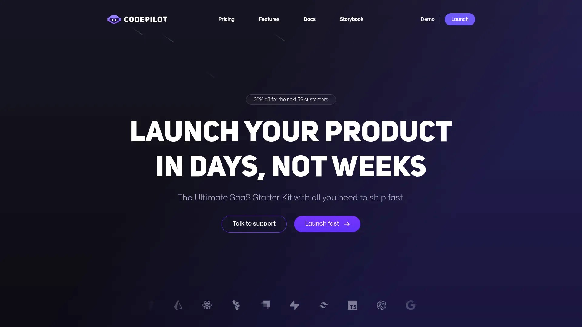 Codepilot homepage screenshot