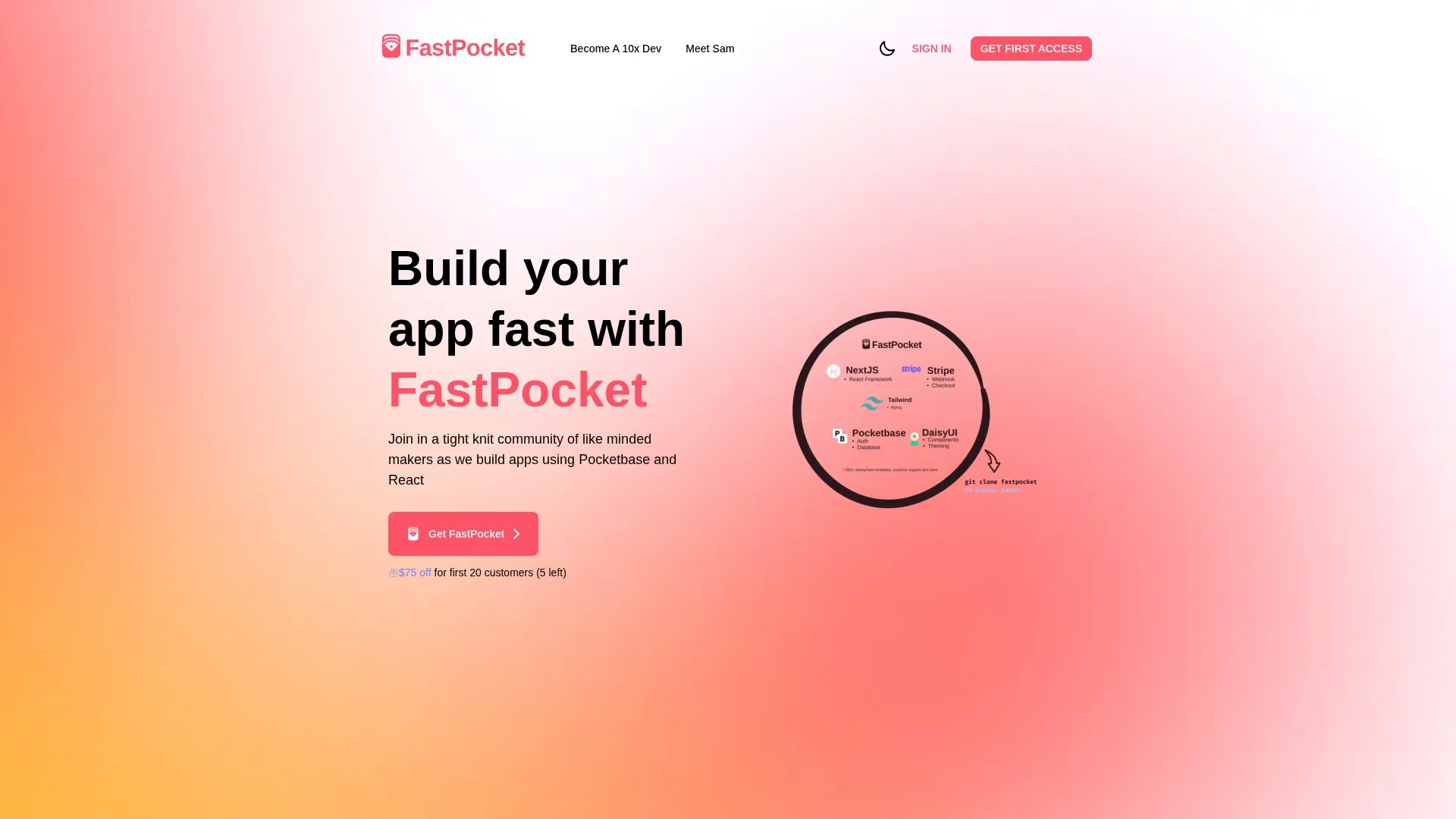 FastPocket homepage screenshot