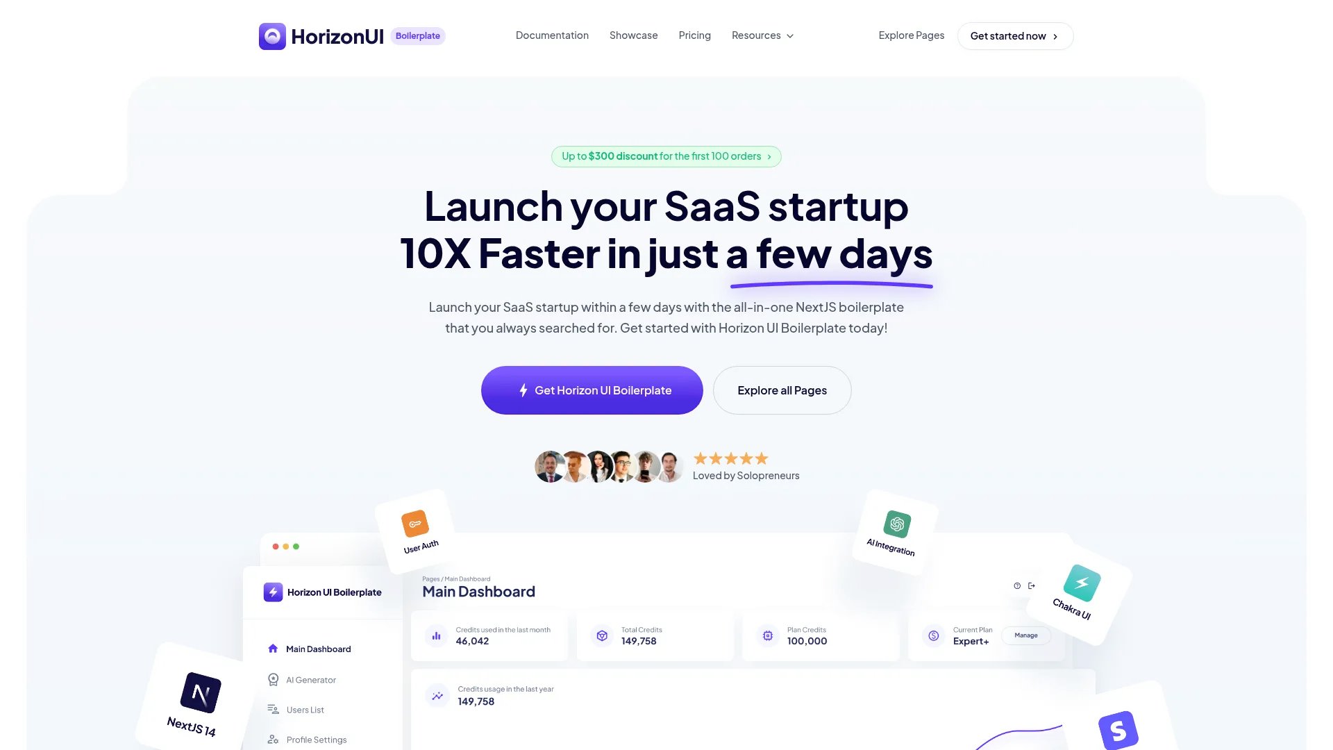 Horizon UI Boilerplate homepage screenshot