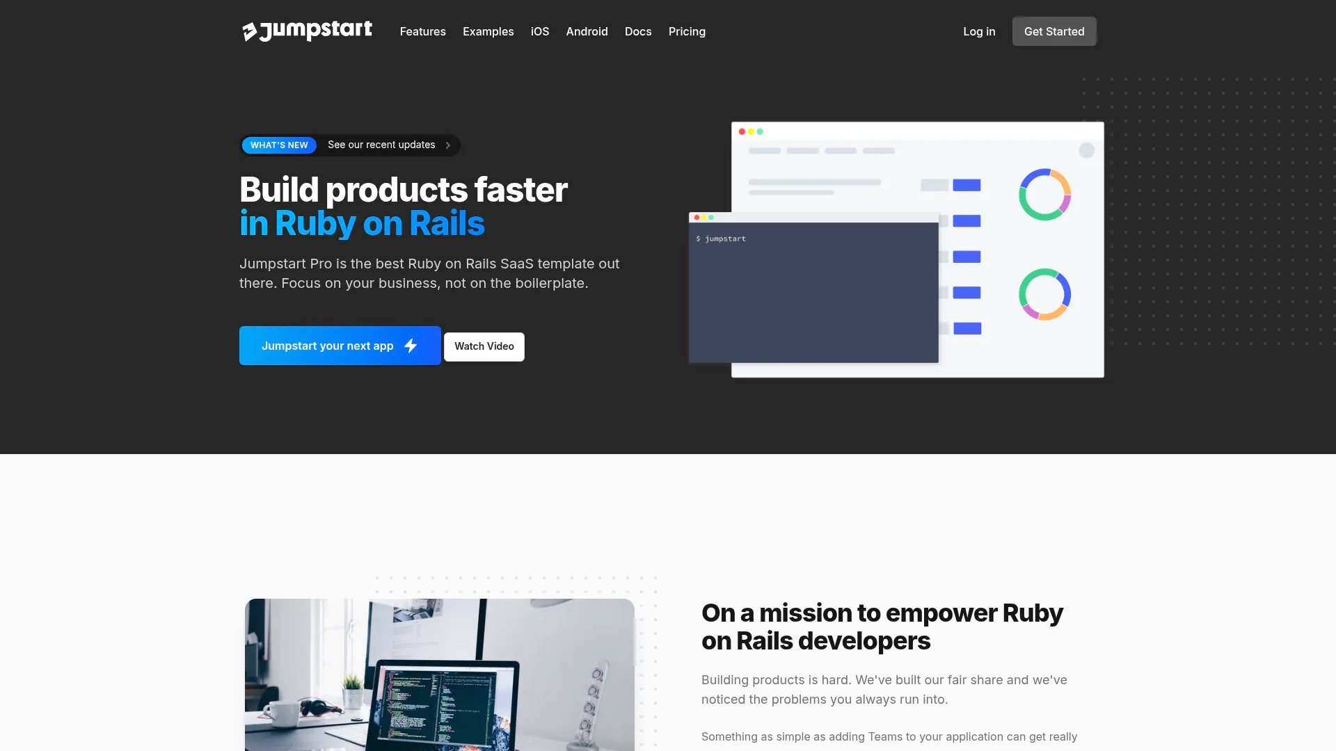 Jumpstart Pro homepage screenshot