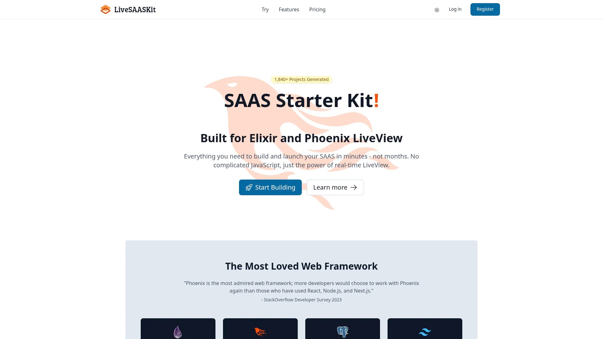 LiveSAASKit homepage screenshot