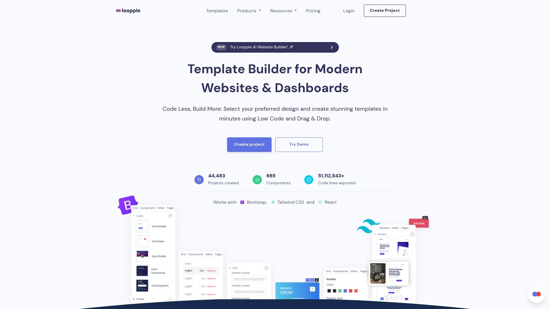 Loopple homepage screenshot