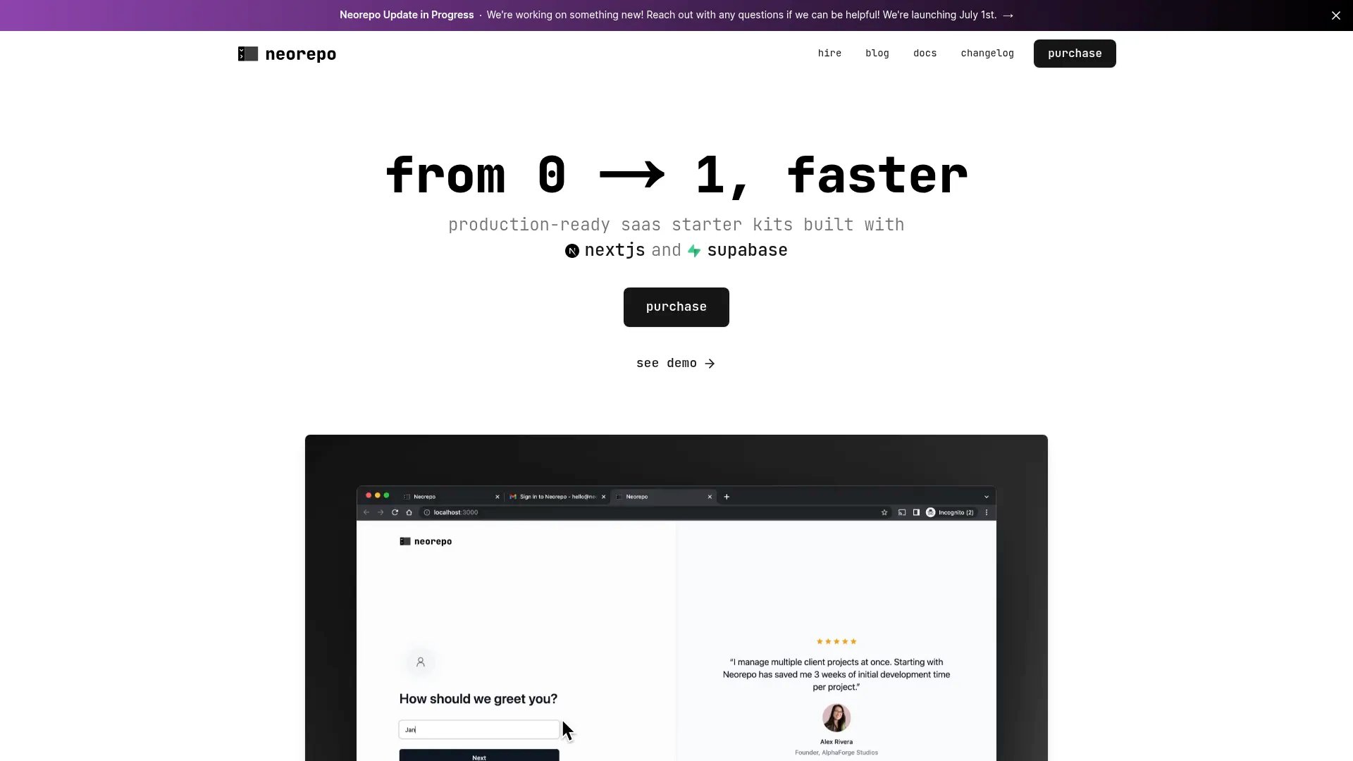 Suparepo homepage screenshot