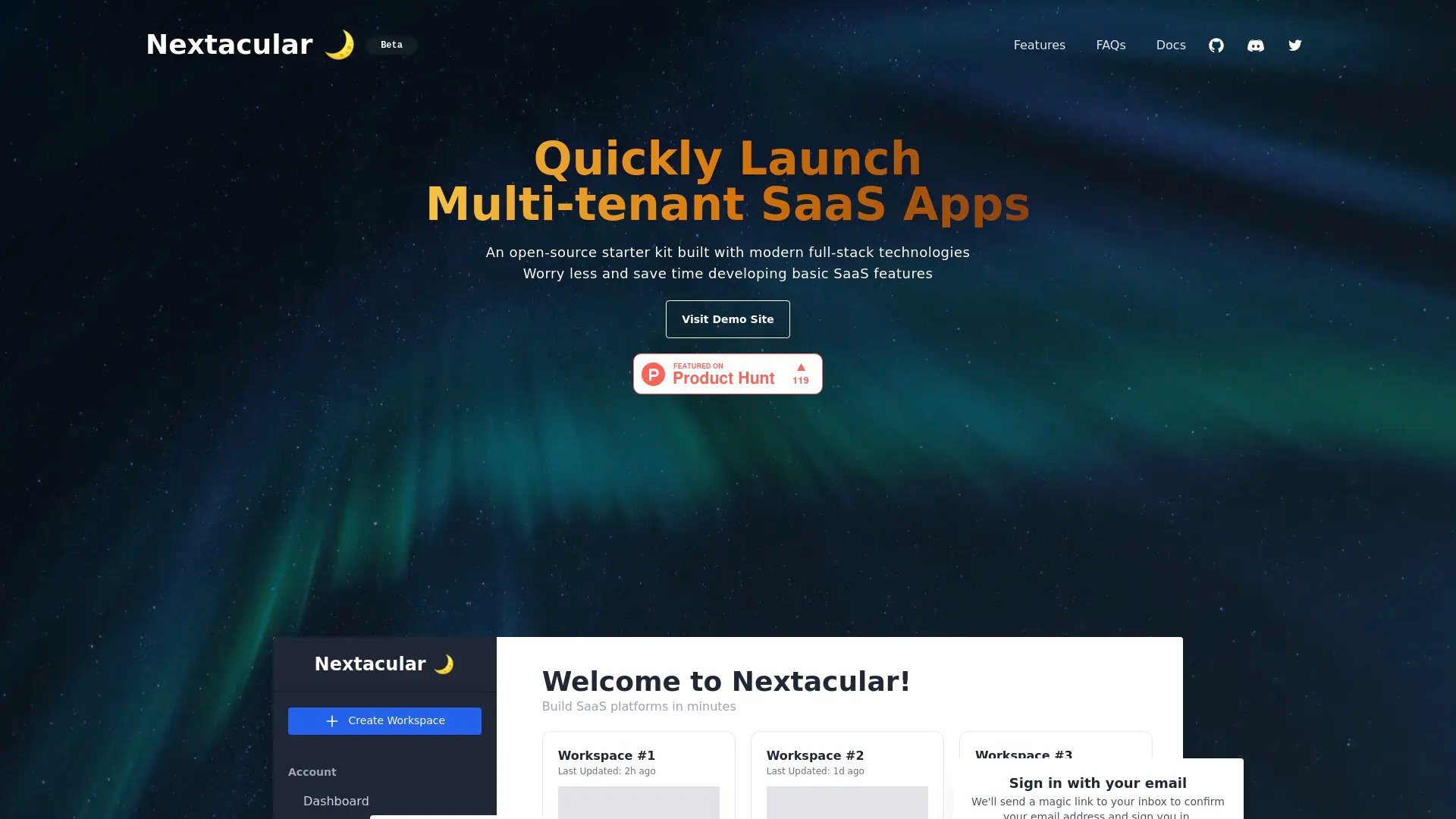 Nextacular homepage screenshot