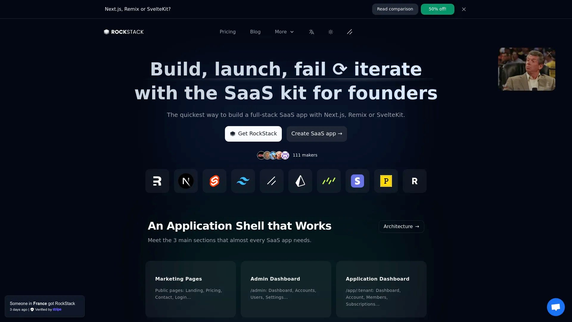 RockStack homepage screenshot