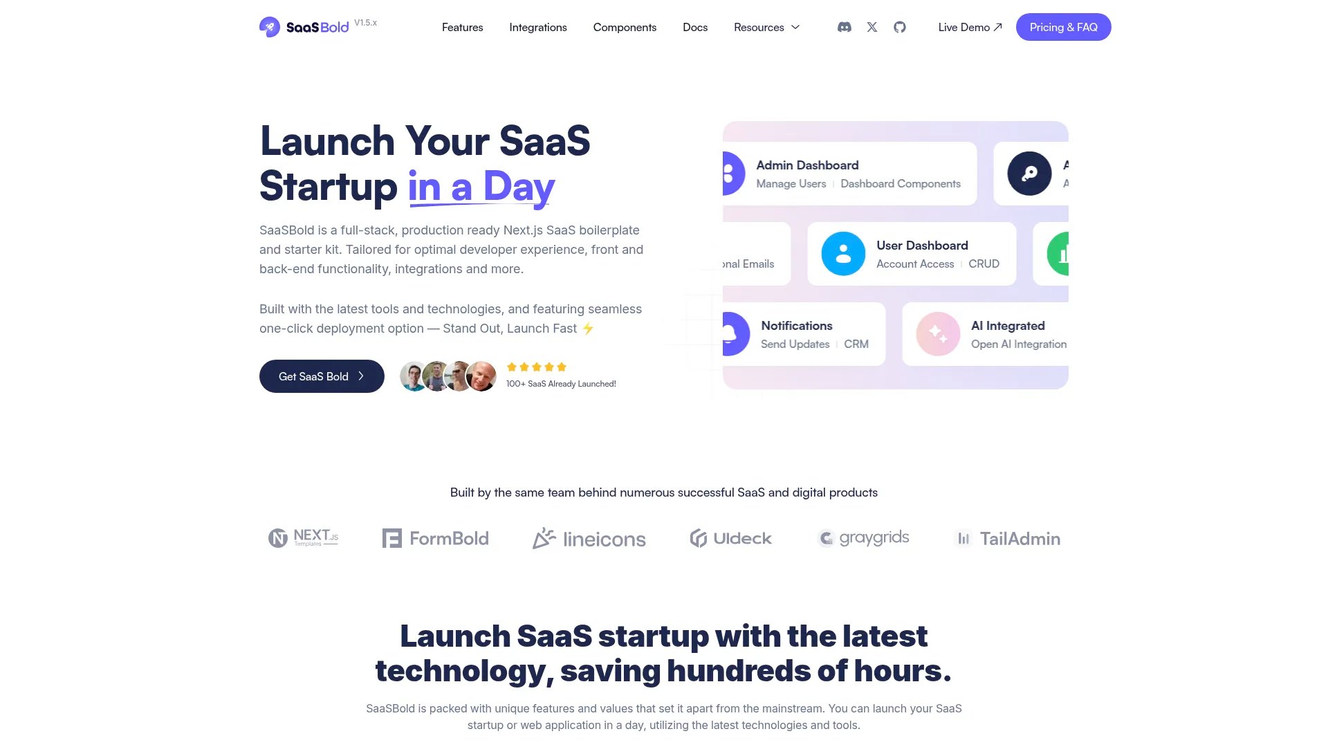 SaaSBold homepage screenshot