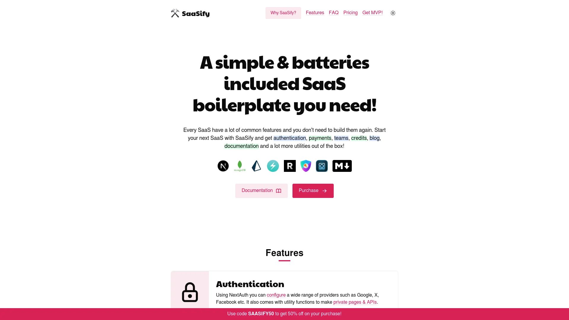 SaaSify homepage screenshot