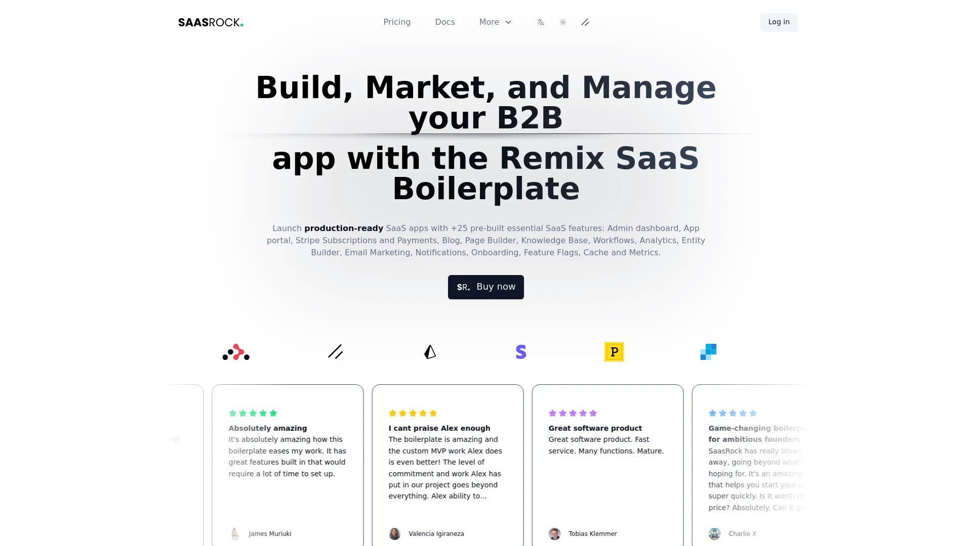 SaasRock homepage screenshot