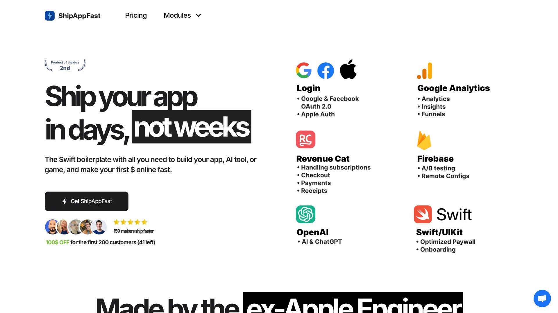 ShipAppFast homepage screenshot