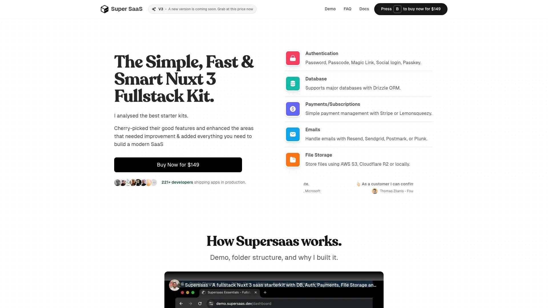 Super SaaS homepage screenshot