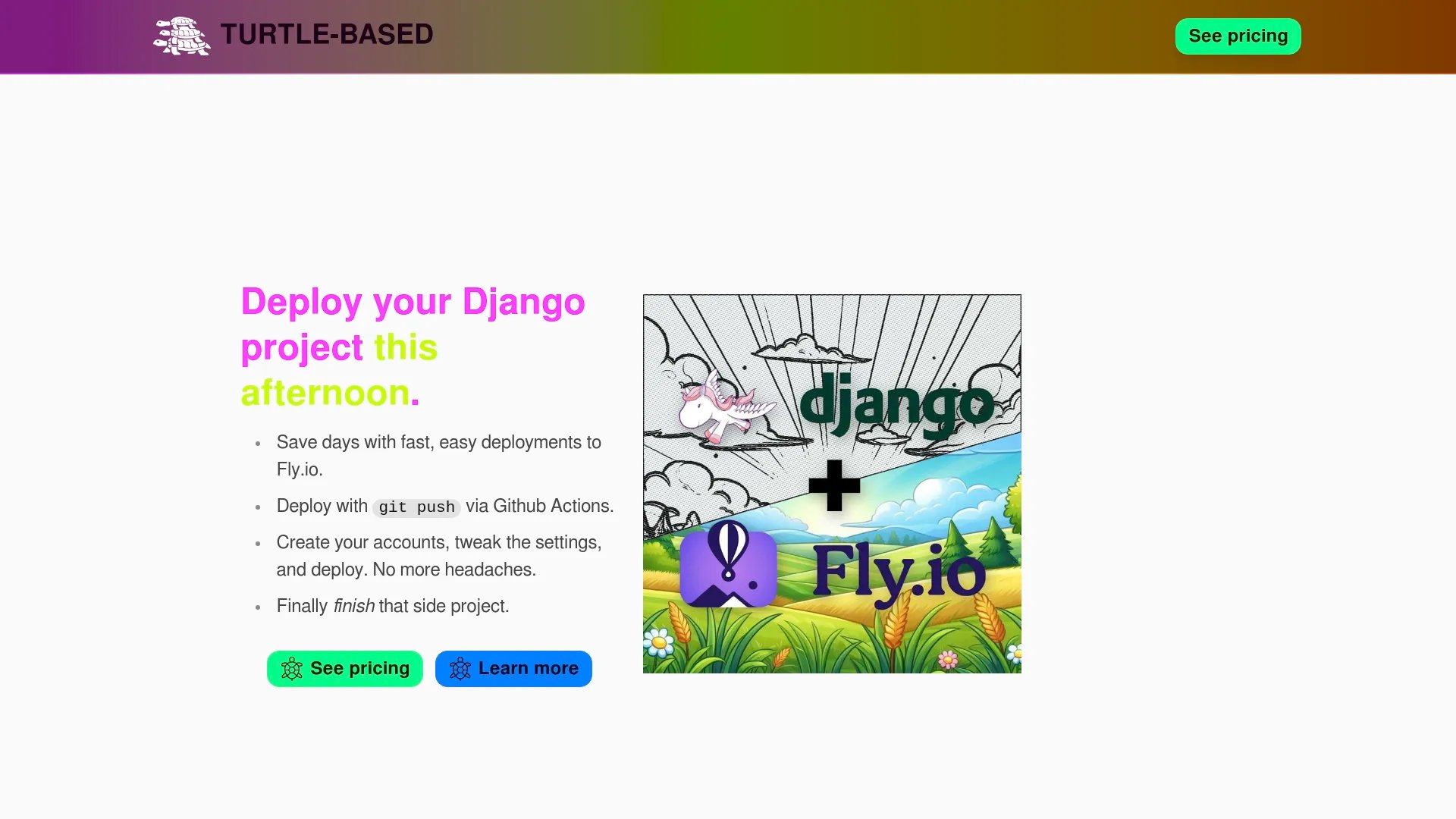 Turtle-Based homepage screenshot