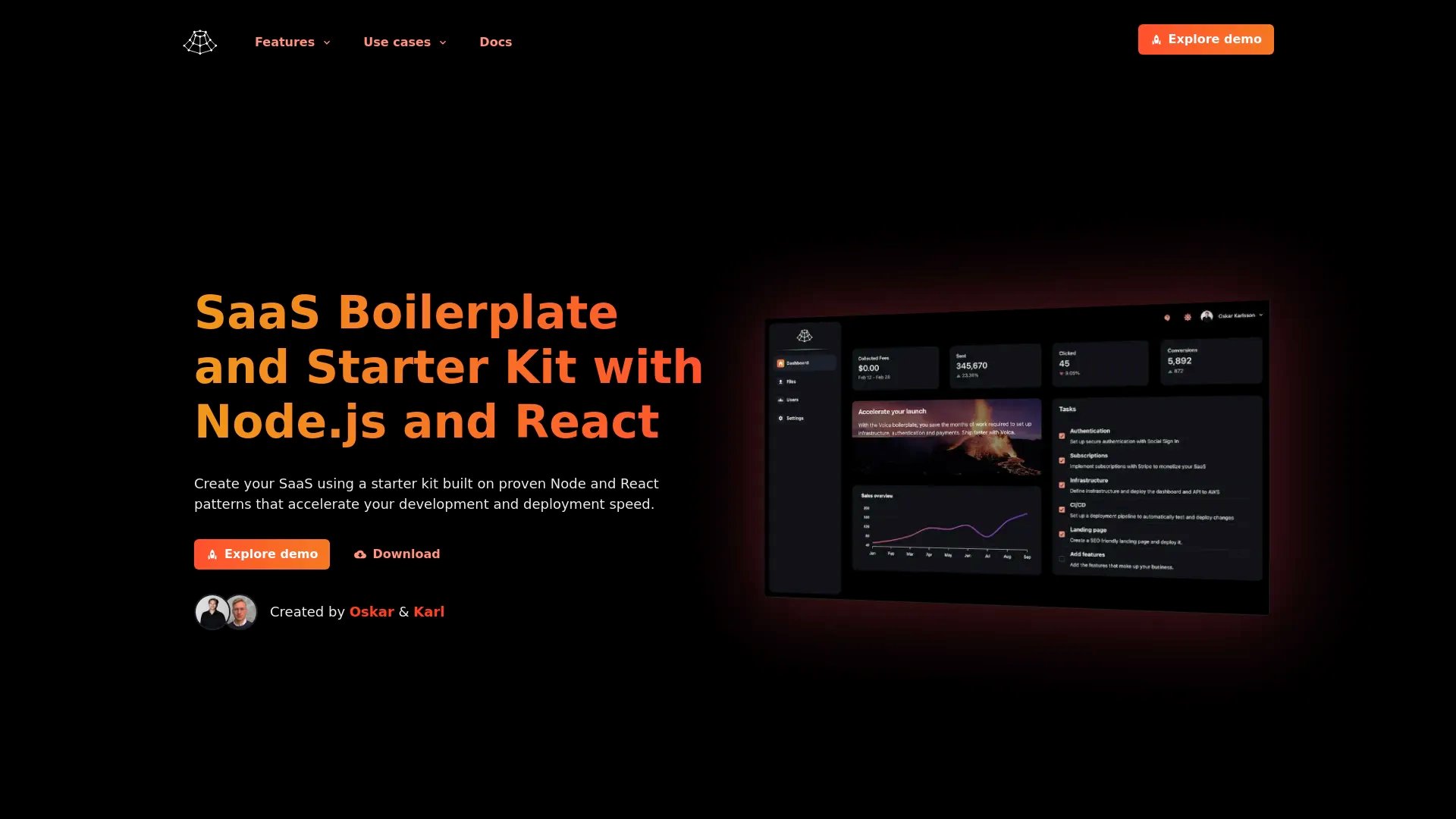 Volca homepage screenshot