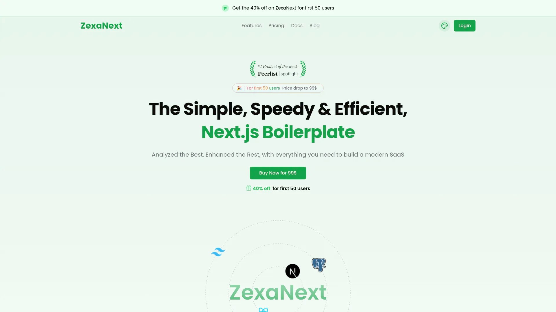 ZexaNext homepage screenshot