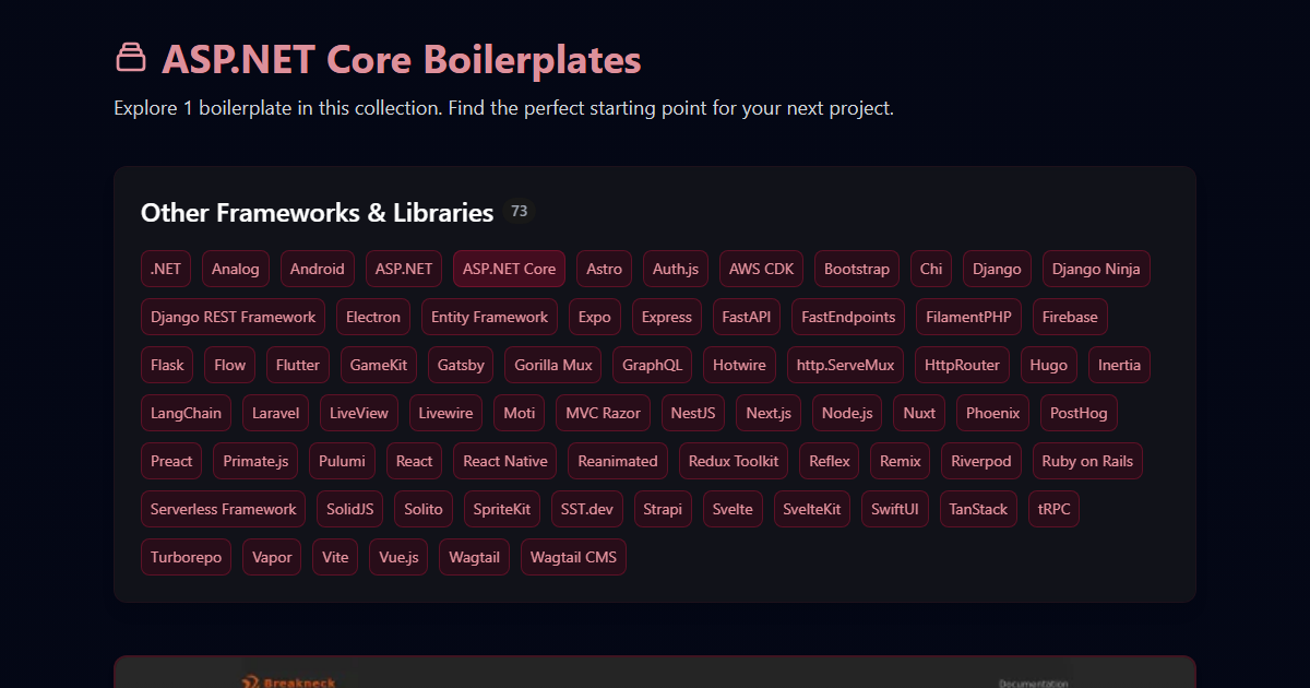 The Best ASP.NET Core Boilerplates & Templates | BoilerplateVault