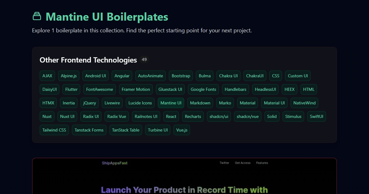 The Best Mantine UI Boilerplates & Templates | BoilerplateVault